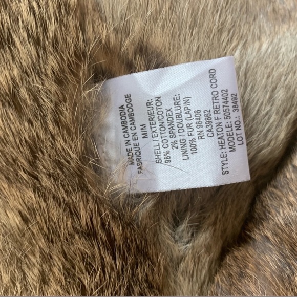 Theory Heaton Retro Corduroy Fur Vest Sz small Medium - Picture 3 of 4